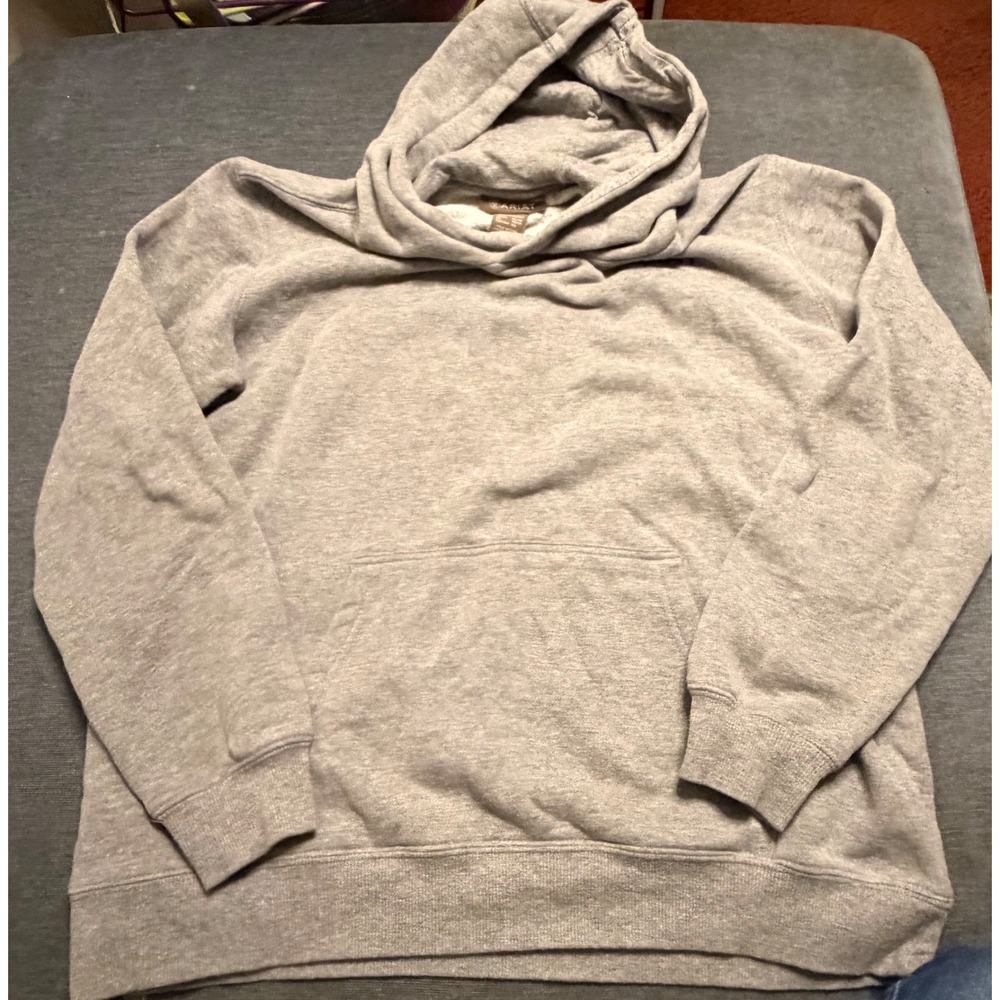 Ariat Boys Heather Gray Pullover Hoodie Graphic Sweatshirt Size XL 18